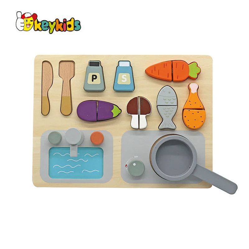 Newest 15PCS simulation food cutting stove top pretend play toys with board W10B465