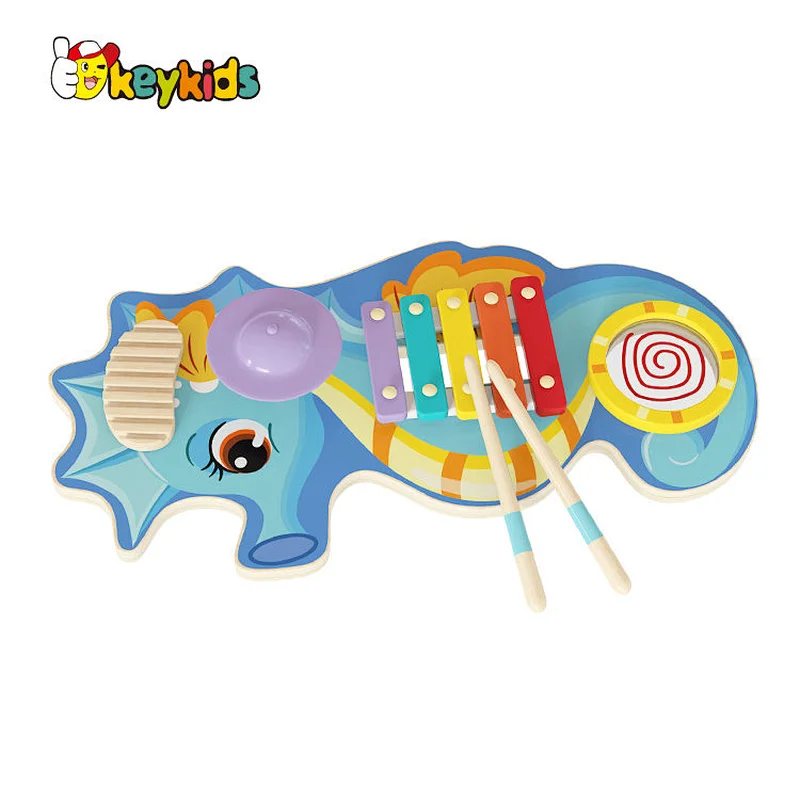 Customzie hippocampus wooden xylophone musical for children W07A228