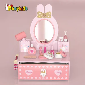 New hottest pink princess vanity wooden makeup table toy for girls W10D577