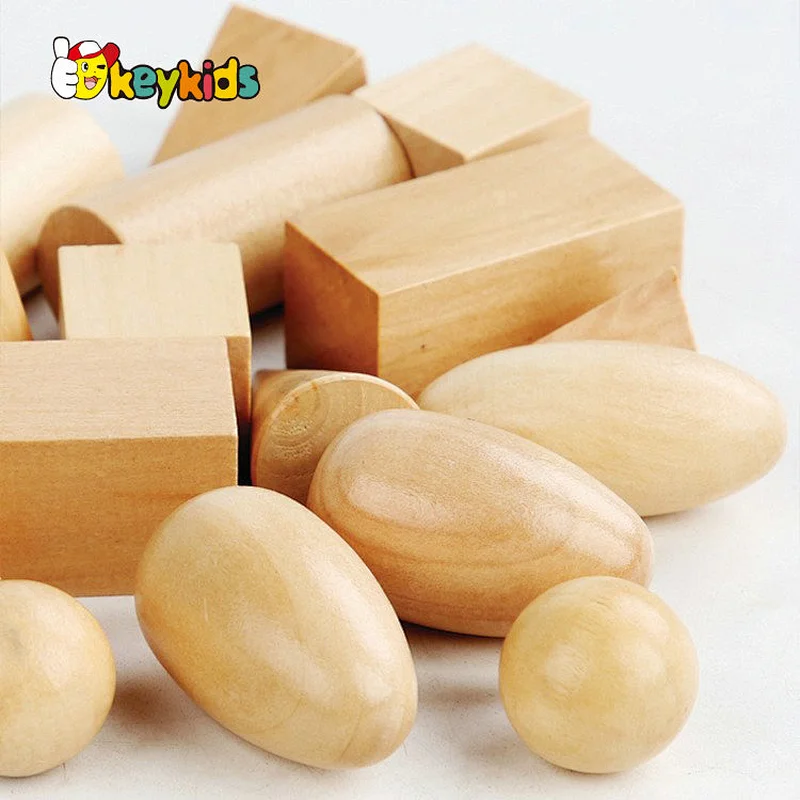 Customize montessori shapes wooden geometric block set for kids W13E243