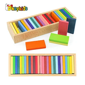Montessori Rainbow Sensory Wooden Blocks Educational Toy Geometric Shape Cognitive Stacking Toy for Children W13A295