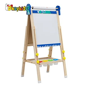 2-in-1 dry erase board and chalk Board wooden easel stand for kids W12B230