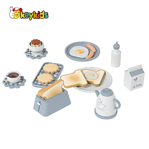 Hot sale pretend play cooking wooden toy breakfast set for children W10B466