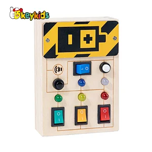 Montessori learning toys wooden electric switch board for children W12D459