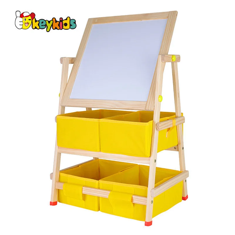 Kids and toddlers double-sided wooden whiteboard with accessories W12B237