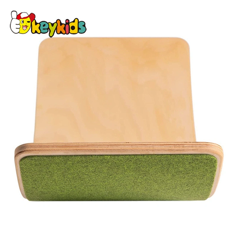 Hot sale educational toy anti-slip felt wooden balance board for kids W01F065D