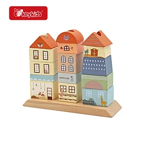 Hot Selling Early Educational Construction Wooden Stacking Toy For Kids W13D409