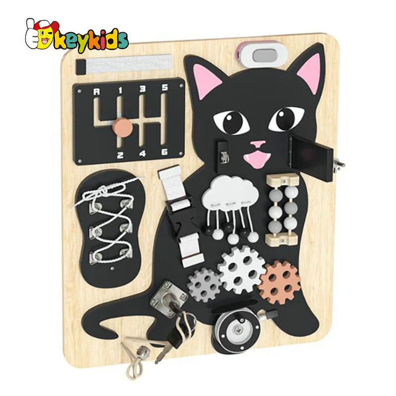 Customize Montessori toys wooden light switch busy board for Kids W12D441