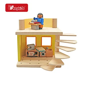 Popular Pretend Role Play Miniature 2 Floors Wooden Dollhouse For Kids W06A532