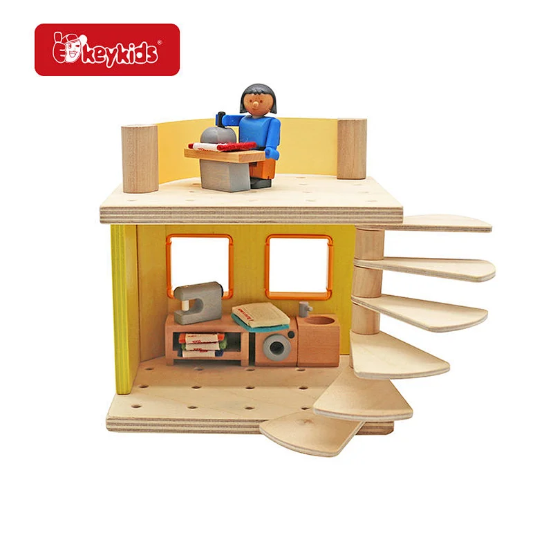 New Design Educational Spinning Carousel Wooden Pull Along Toy For Kids W05C157