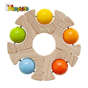 Wholesale Early Learning Wooden Rainbow Wheel Grasping Toy For Baby W07K025