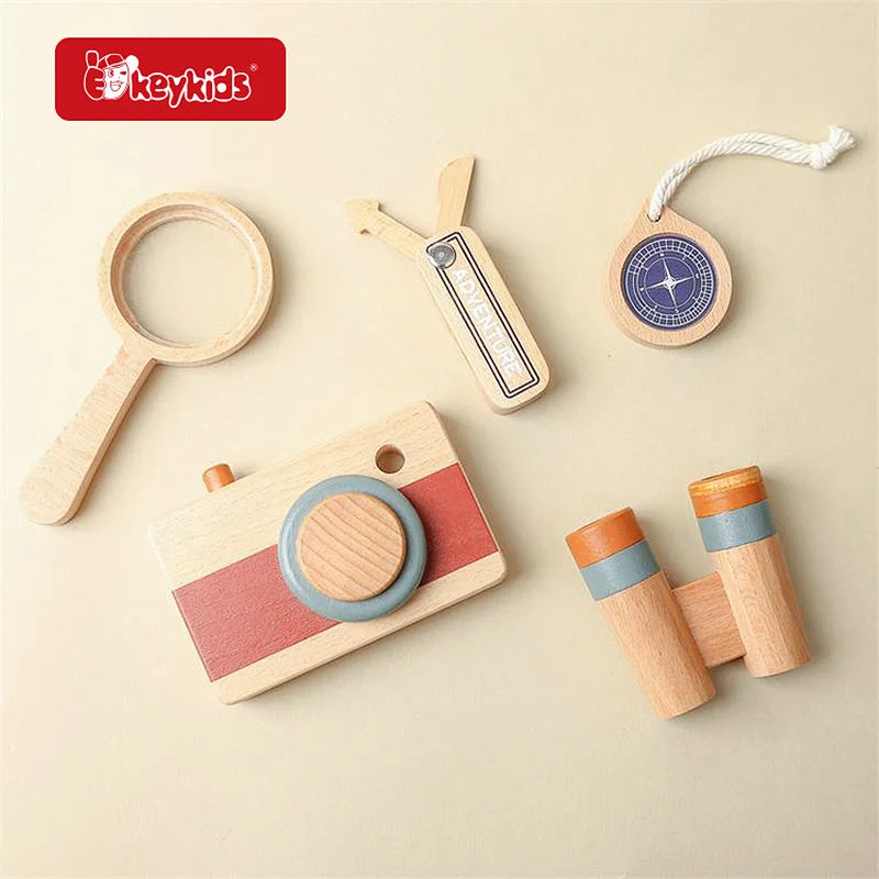 Baby Fitness Frame Foldable Natural Wooden Activity Gym With Hanging Toys W08K373
