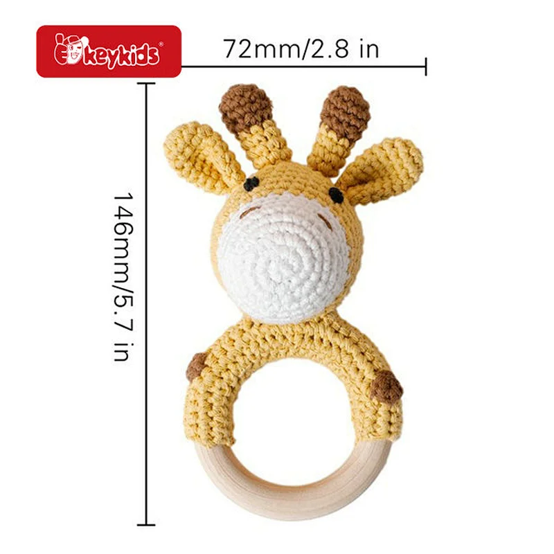 Customize Eco-friendly Food Grade Silicone Wooden Teether Ring For Baby W07I201