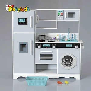 New Arrival water running wooden kids play kitchen with washing machine W10C787
