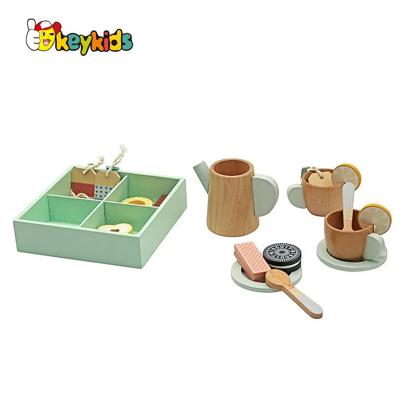 Hot Selling Pretend Play Dessert Set Wooden Afternoon Tea Toys For Kids W10D655