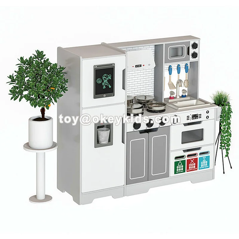 Luxury Style Kids Pretend Play Mini Wooden Kitchen Toy For Wholesale W10C784