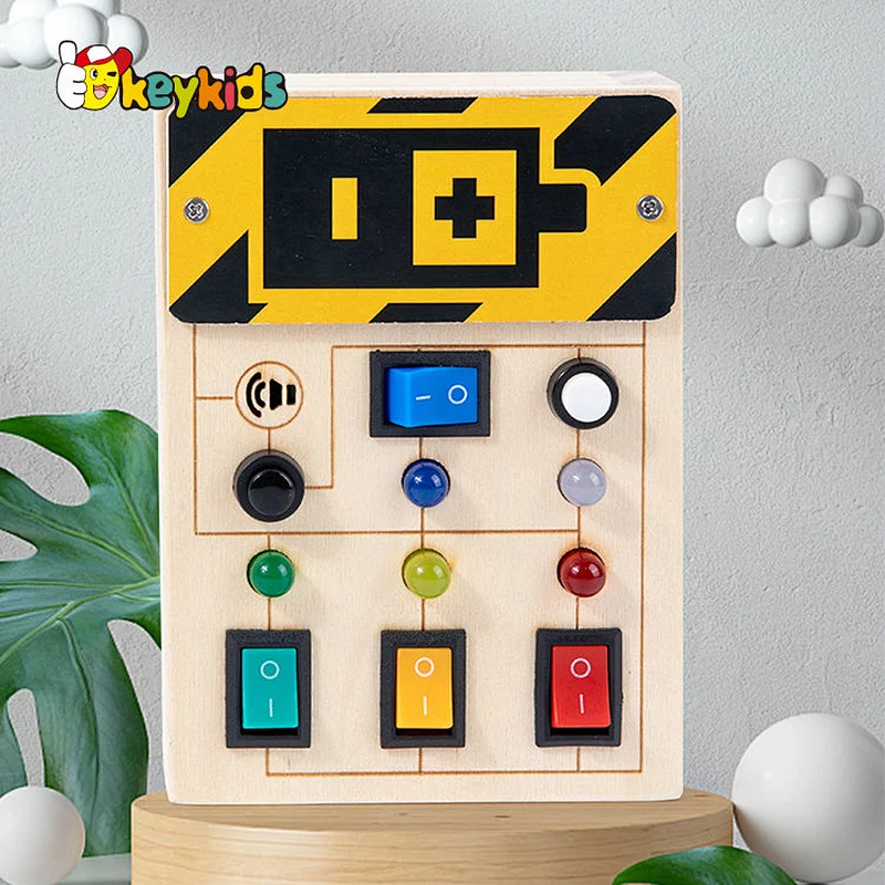 Montessori learning toys wooden electric switch board for children W12D459