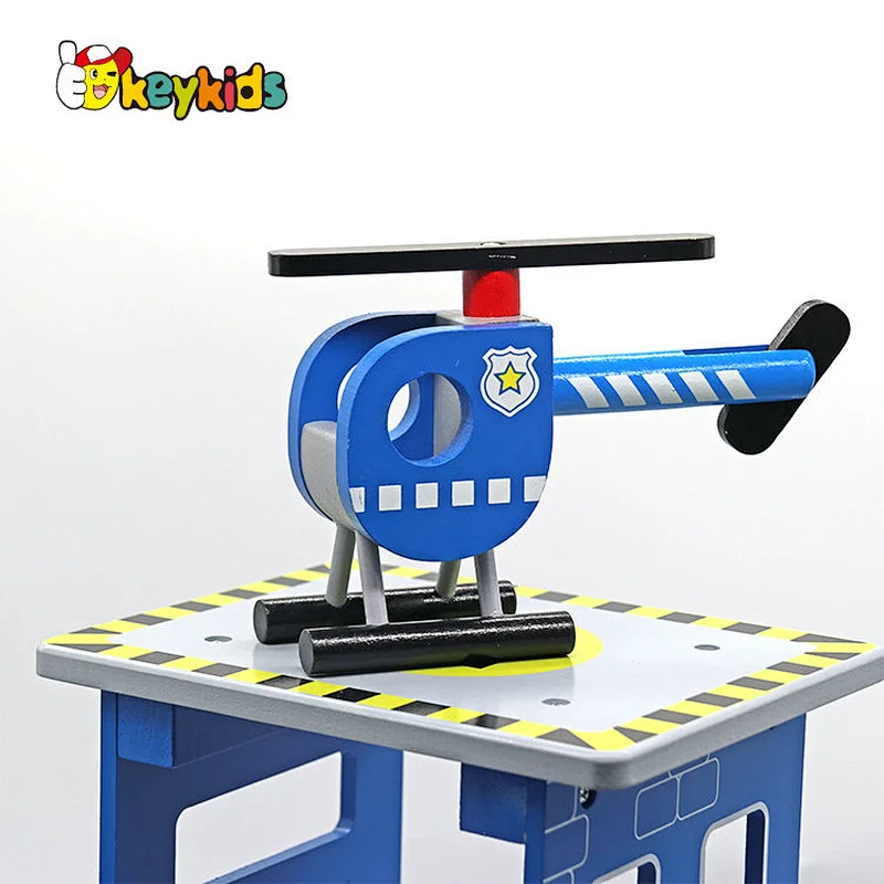 New arrive assembly construction wooden parking garage toy for kids W04B116