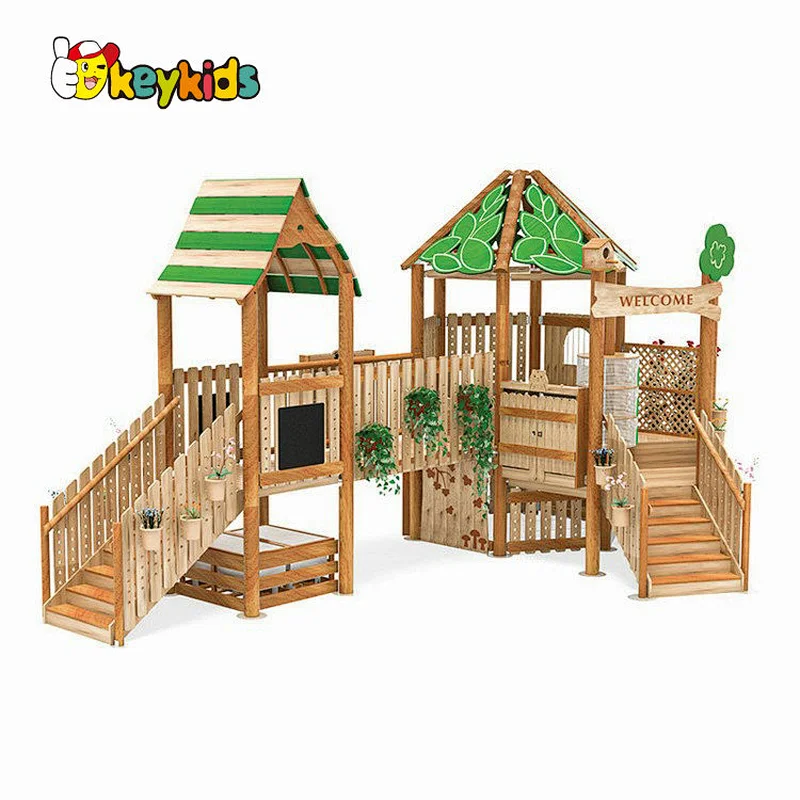 High quality outdoor equipment wooden playground set for children W01D259