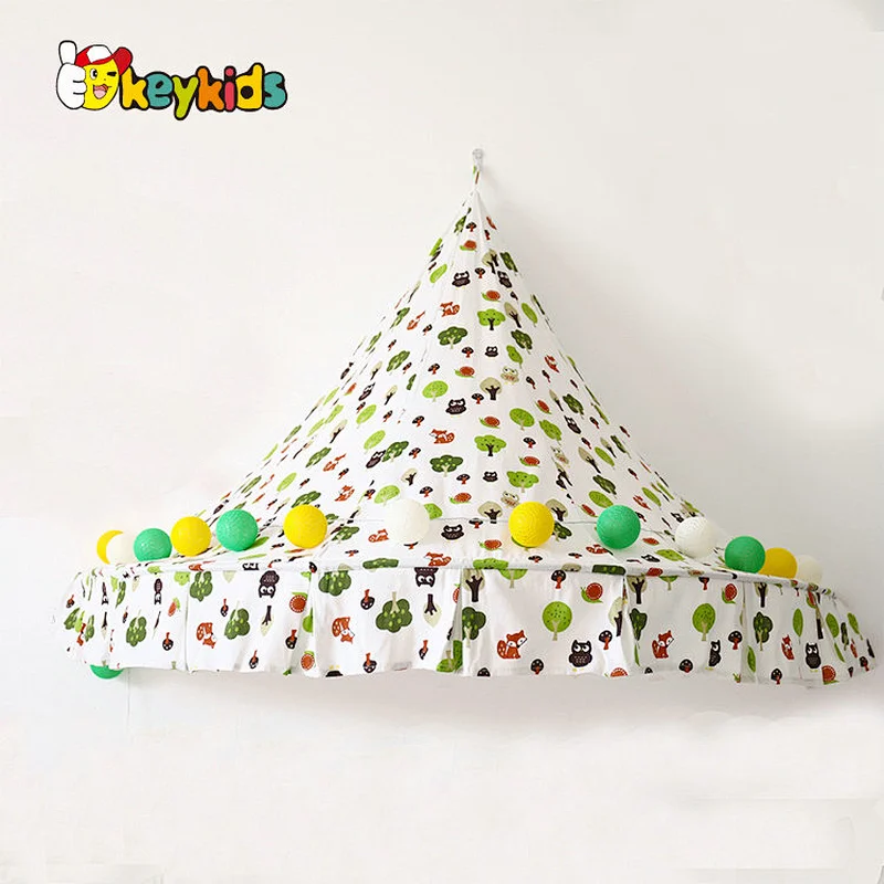Kidsroom hanging bedding half canopy corner teepee for kids W08L104