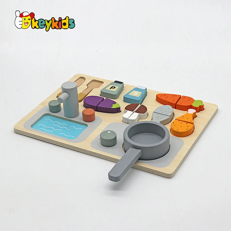 Newest 15PCS simulation food cutting stove top pretend play toys with board W10B465