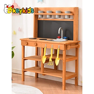 Customize Outdoor Backyard Pretend Play Eco-friendly Wooden Playhouse For Kids W01D213