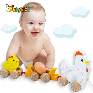 Customize kids educational play wooden duck with egg toys W05B210
