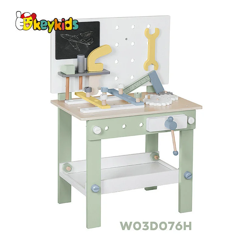 New Design Pretend Play Tool Kit Toys Simulation Wooden Tool Bench For Kids W03D076