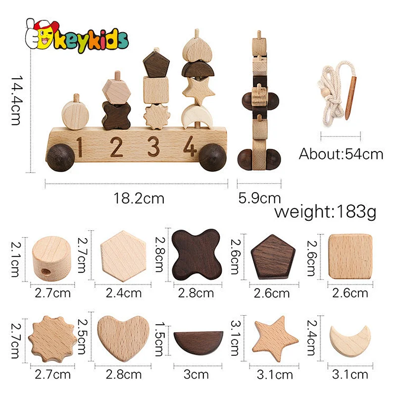 New arrived educational wooden car stacking blocks for kids W13D407