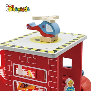 New design preschool simulation wooden toy car parking lot for children W04B113