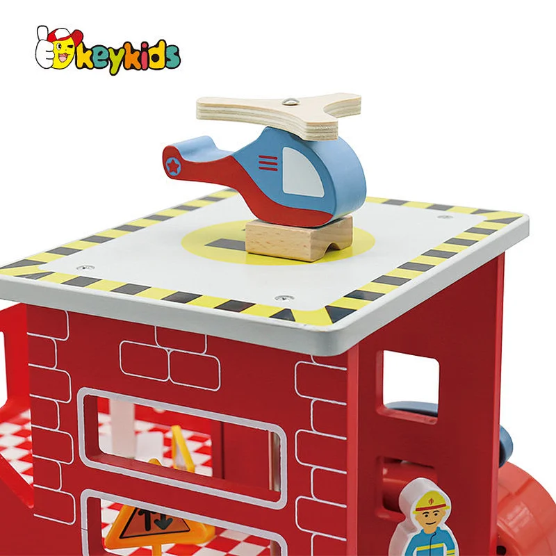 New design preschool simulation wooden toy car parking lot for children W04B113