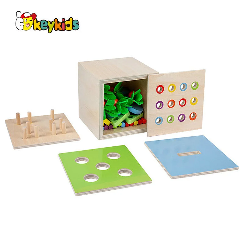 4 in 1 play kit intelligence object permanence box wooden montessori toys for Boys and Girls Age 3, 4, 56 years W12D451