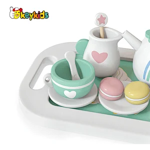 New arrivals role play simulation wooden toy afternoon tea set for kids W10B463