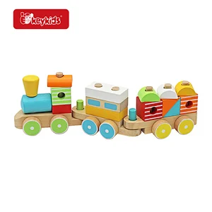 Wholesale Educational Shape Sorter Stacking Wooden Blocks Train Toy For Kids W04A608