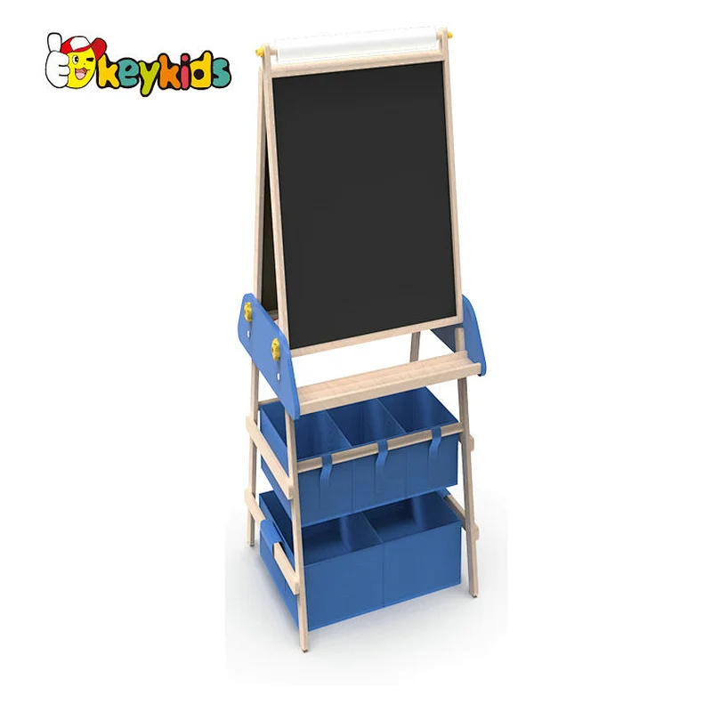 2-in-1 dry erase board and chalkboard wooden magnet drawing toy for kids W12B241