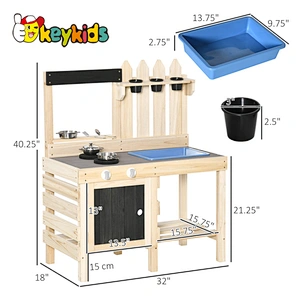 Handcrafted durable toddlers and kids wooden mud kitchen for outdoor play W10C776