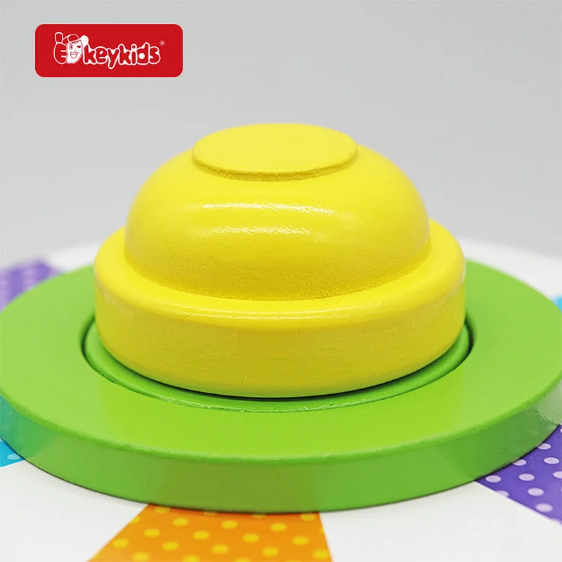 New Design Educational Spinning Carousel Wooden Pull Along Toy For Kids W05C157