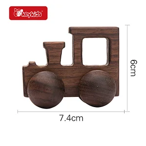 High Quality Educational Teething Natural Wooden Push Train Toy For Kids W04A614