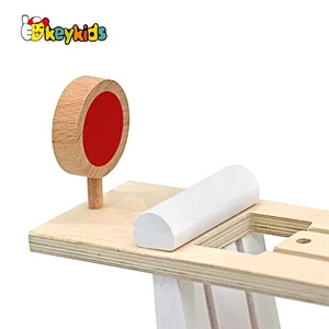 Customize educational kids track slot wooden toy ramp racer with 3 mini cars W04E434