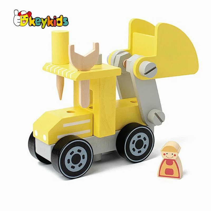 City construction truck wooden fire engine toy for kids W04A598