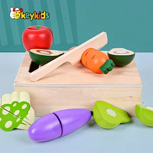 New arrivals role play simulation wooden cutting toys fruits and vegetables for kids W10B458