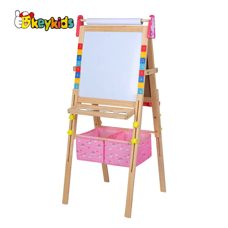 2-in-1 dry erase board and chalkboard wooden magnet drawing toy for kids W12B241
