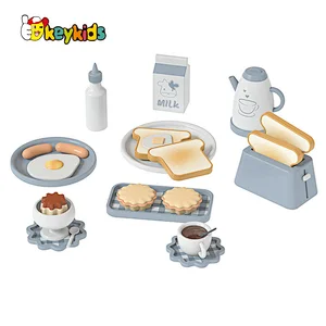 Hot sale pretend play cooking wooden toy breakfast set for children W10B466