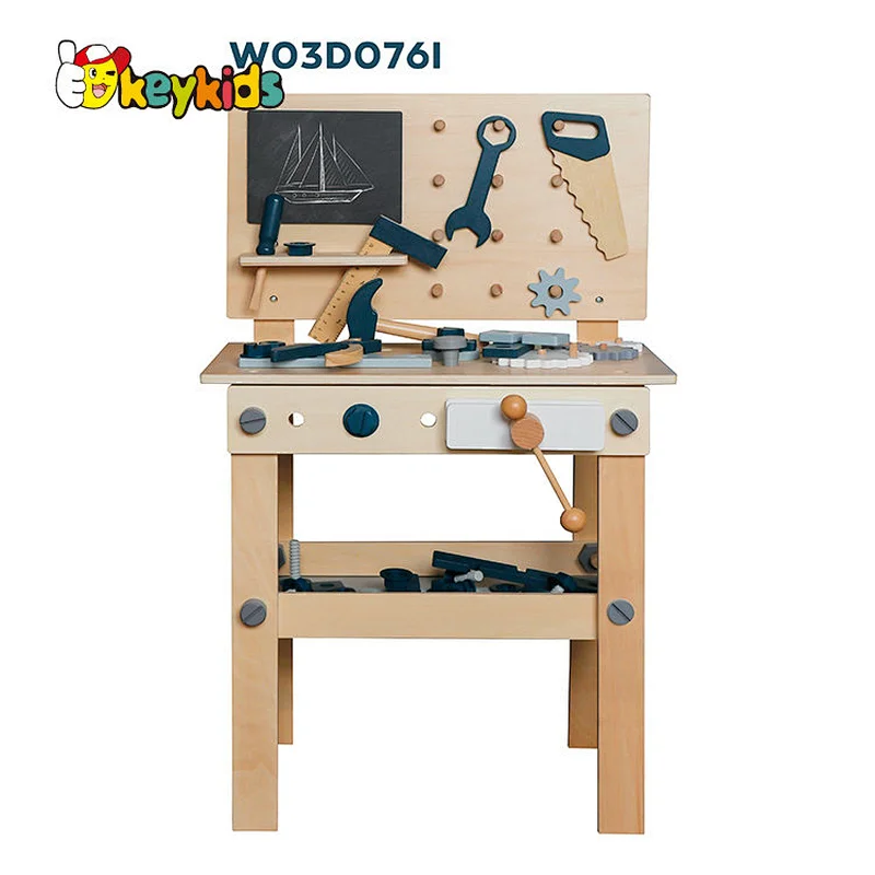 New Design Pretend Play Tool Kit Toys Simulation Wooden Tool Bench For Kids W03D076