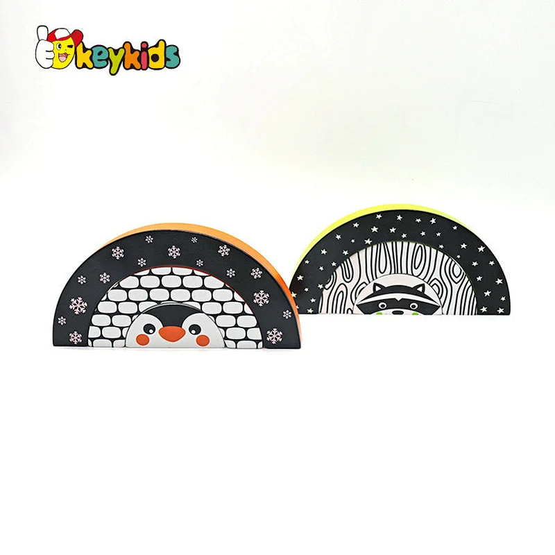 Customize creative Montessori wooden stacking toys for kids W13D394
