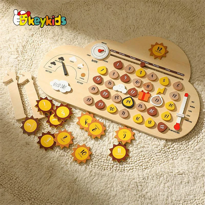 Birthday Gifts Teaching Toy Wooden Climate Activity Board for Children Kids W09F034