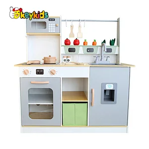 2023 Customize pretend fun wooden farmhouse play kitchen for kids W10C860