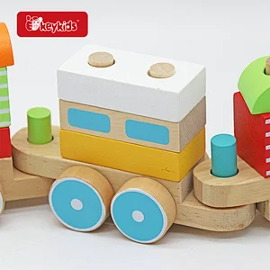 Wholesale Educational Shape Sorter Stacking Wooden Blocks Train Toy For Kids W04A608