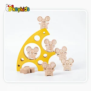 Montessori Balancing Game Mouse and Cheese Wooden Stacking Blocks For Kids W13D404