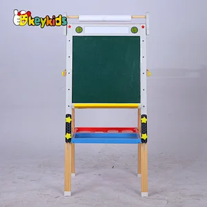 2-in-1 dry erase board and chalk Board wooden drawing board toy for kids W12B236